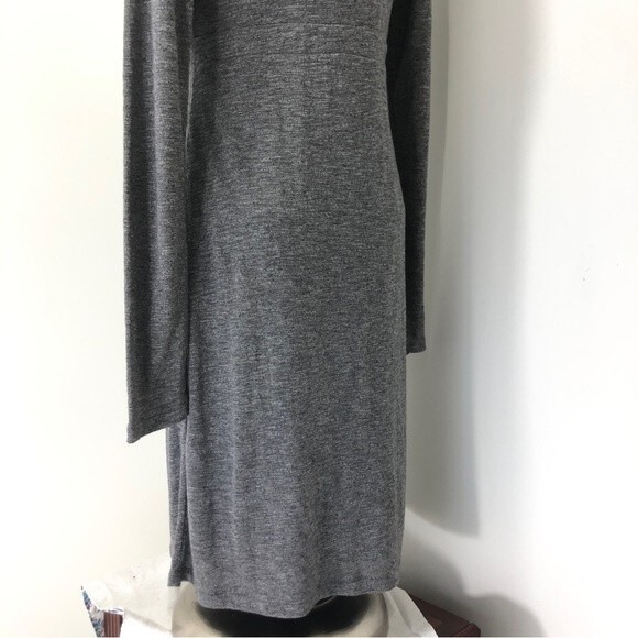 Athleta Dress Womens Small Gray Heathered Wrap It Up Long Sleeve Knit Surplice - Picture 7 of 16